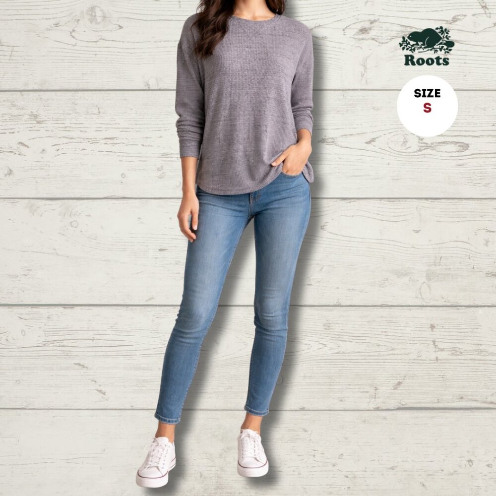 Roots Grey Long Sleeve Top – Size Small (Oversized Fit)